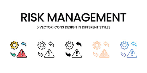 Risk Management vector icons set ready to use stock illustration