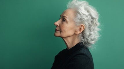 old woman side profile generative ai