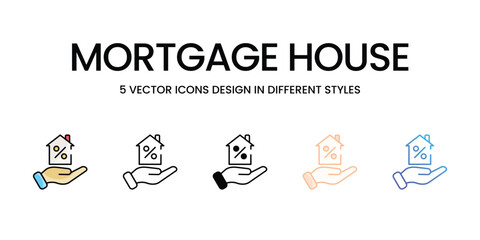Mortgage House vector icons set ready to use stock illustration