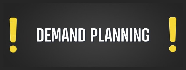 Demand Planning. A blackboard with white text. Illustration with grunge text style.