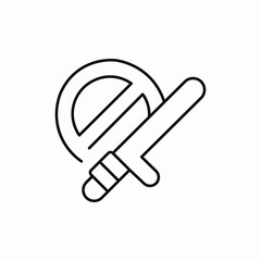 baton prohibited icon sign vector