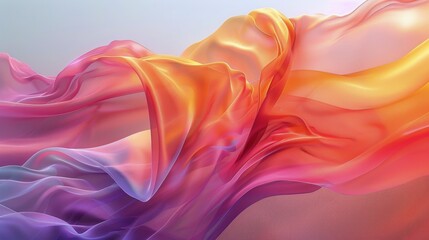 Fototapeta premium Flowing Fabric Simulation in Computer Graphics