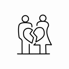 broken heart realtionship icon sign vector