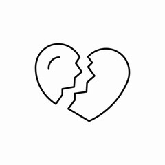 broken heart romantic icon sign vector