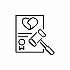 divorce document judge icon sign vector