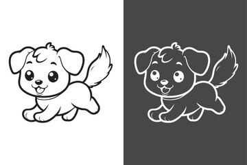 Smiley face cute puppy illustration.