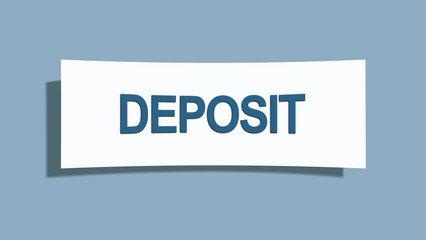Deposit.. A card isolated on blue background.