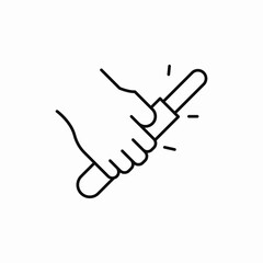 hand baton icon sign vector