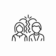 girl boy broken heart icon sign vector