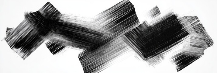 Ink brush strokes arranged in a geometric pattern, with clean lines and smooth transitions