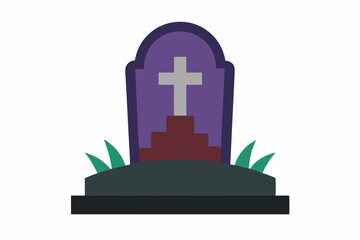 Halloween grave vector illustration.white background