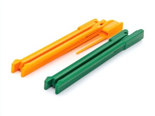 Plastic clothespin isolated on white background 