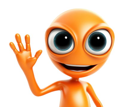 PNG Cartoon alien white background representation.