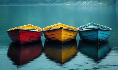 Obraz premium recreational boats moored on the water