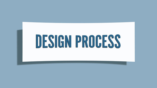 Design Process. A card isolated on blue background.