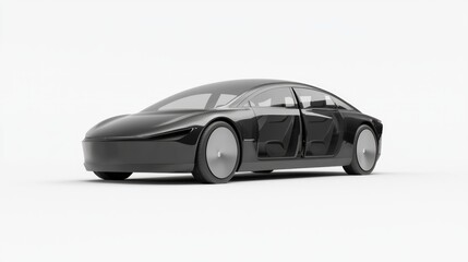 Fototapeta premium Futuristic Electric Vehicle Concept Car Design with Panoramic Glass Canopy - Ultra-Detailed 3D Render Illustration