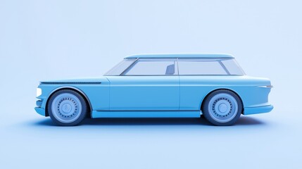 Retro-Inspired EV Concept Car Design with Vibrant Charm | 3D Render of Chic Electric Vehicle with Nostalgic Details