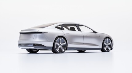 Futuristic Luxury Electric Sedan Concept Car 3D Render Illustration with Ultra-Detailed Sophisticated Body Design