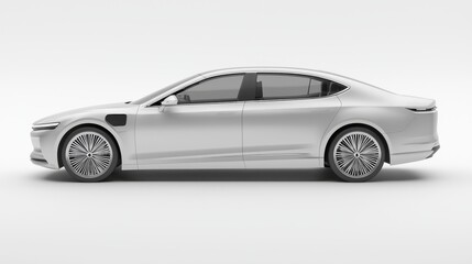 Fototapeta premium Futuristic Luxury Electric Sedan Concept Car 3D Render with Ultra-Detailed Design and Sophisticated Body Appearance