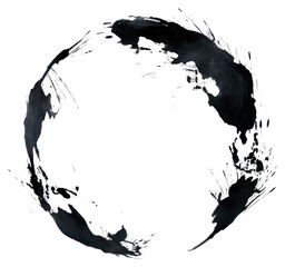 Obraz premium PNG Earth ink white background splattered.
