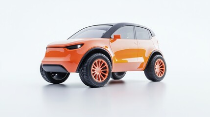Fototapeta premium Futuristic Electric SUV Concept Car with Playful Design for Urban Adventures - 3D Render Illustration