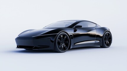 Fototapeta premium Futuristic Electric Vehicle Concept - Luxurious 3D Render of Elegant Coupe Design with High-Gloss Finish