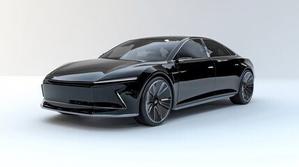Obraz premium Futuristic EV Concept Car 3D Render with Luxurious Body Design and High-Gloss Finish