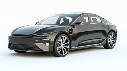 Futuristic EV Concept Car - Luxurious Electric Sedan with Refined Body Design and High-gloss Finish
