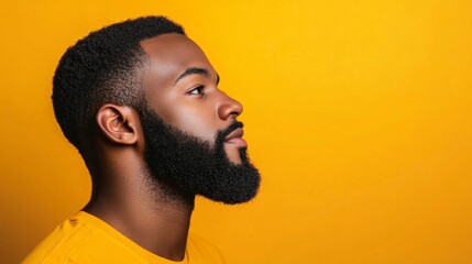 Obraz premium face of African-American man with beard generative ai