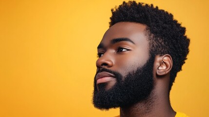 Obraz premium face of African-American man with beard generative ai