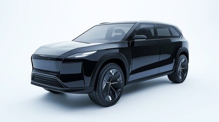 Obraz premium Futuristic Electric SUV Concept Design with Advanced Safety Features for Families - Ultra-Detailed 3D Render Illustration