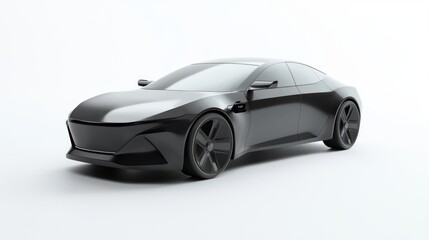 Futuristic EV Concept Car Design - Elegant Minimalist 3D Render Illustration