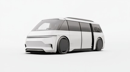 Futuristic Electric Minivan Concept with Spacious Interior and Modern Design | 3D Render Illustration