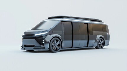 Fototapeta premium Futuristic Electric Minivan Design with Spacious Interior - 3D Render Illustration