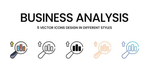 Business Analysis vector icons set ready to use stock illustration
