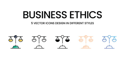 Business Ethics vector icons set ready to use stock illustration