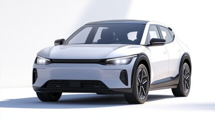 Fototapeta premium Futuristic Electric Concept Car - Ultra-Detailed 3D Render of Compact Hatchback for Urban Commuters
