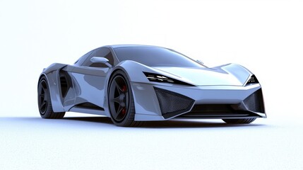 Futuristic EV Concept Car: High-Performance Electric Sports Car 3D Render Illustration