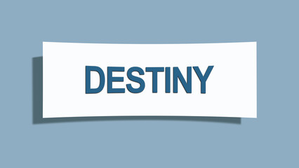 Destiny. A card isolated on blue background.