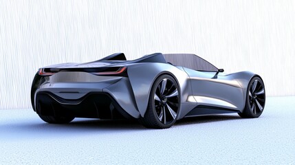 Futuristic Electric Sports Car Concept with Ultra-Detailed 3D Render Illustration