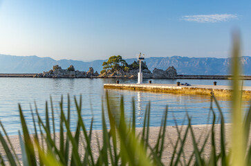 View of the entrance to the port in Trpanj