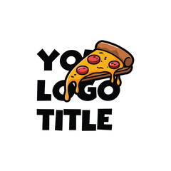 A cheesy pizza slice logo design 