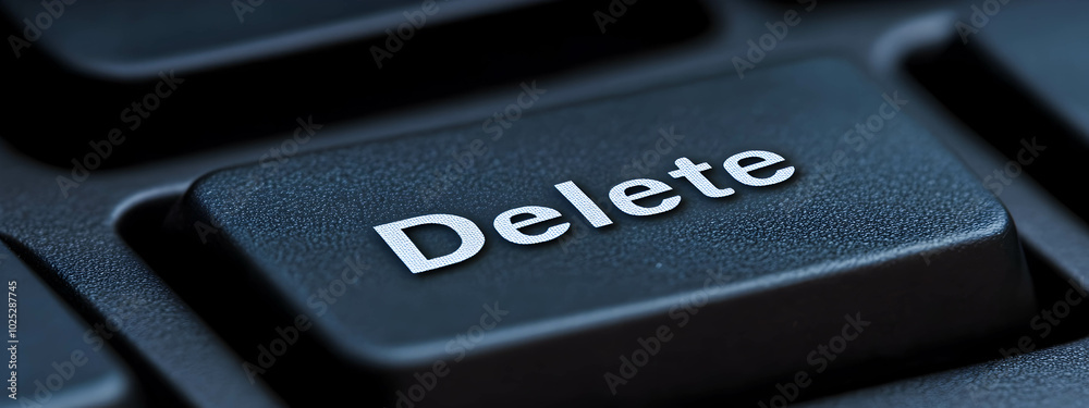 Fototapete A close-up of the computer's Delete key. The concept of computers.