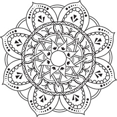 Flower Mandala on white background, Vintage decorative elements. Oriental pattern, vector illustration. Islam, Arabic, Indian, Moroccan, Spain, Turkish, Chinese, mystic, and Ottoman motifs.