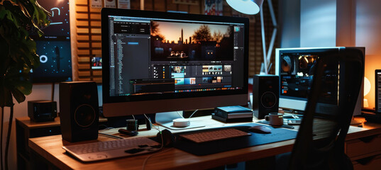 Modern Media Company Website Interface with Digital Content and Sleek Navigation Design