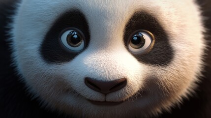 Fototapeta premium Panda, making a silly face, crossed eyes, generative ai