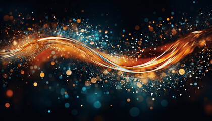 Vibrant Neon Orange and Lime Green Glitter Swirling in Energy