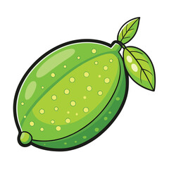 Finger lime Fruit flat vector illustration on white background