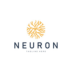 Neuron Logo Design Health Illustration DNA Molecule Nerve Cell Abstract Simple Illustration