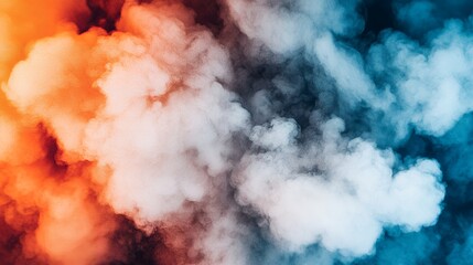 Abstract smoke in blue and orange hues
